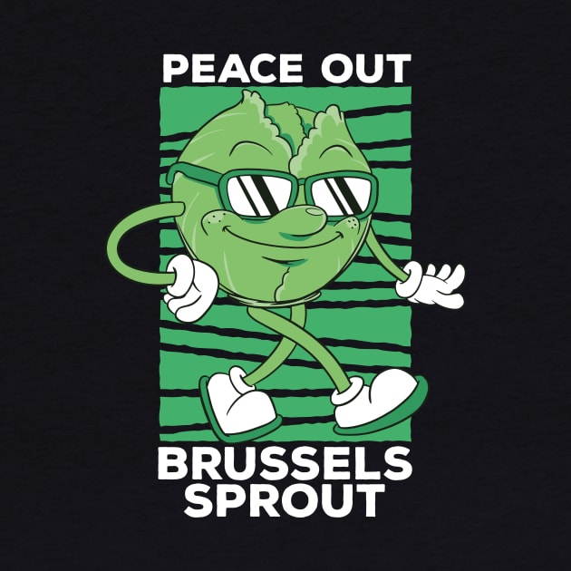 Peace Out Brussels Sprout // Cute Veggie Cartoon by SLAG_Creative